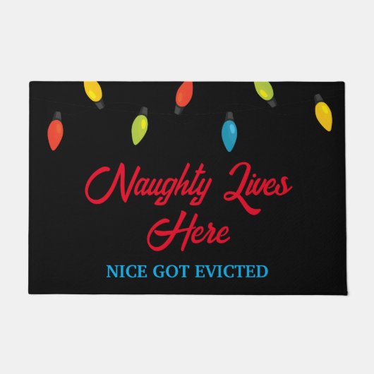 Weihnachtslicht Naughty und Nice Doormat Fußmatte (Vorderseite)