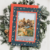 Weihnachtslicht Navy Blue Holiday Foto Card Einladung