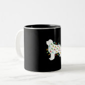 Weihnachtslicht Neufundland Hunde Liebhaber Zweifarbige Tasse (Vorderseite Links)