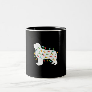 Weihnachtslicht Neufundland Hunde Liebhaber Zweifarbige Tasse