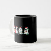 Weihnachtslicht Niedlich Ghost Xmas Boo Zweifarbige Tasse (Vorderseite Links)