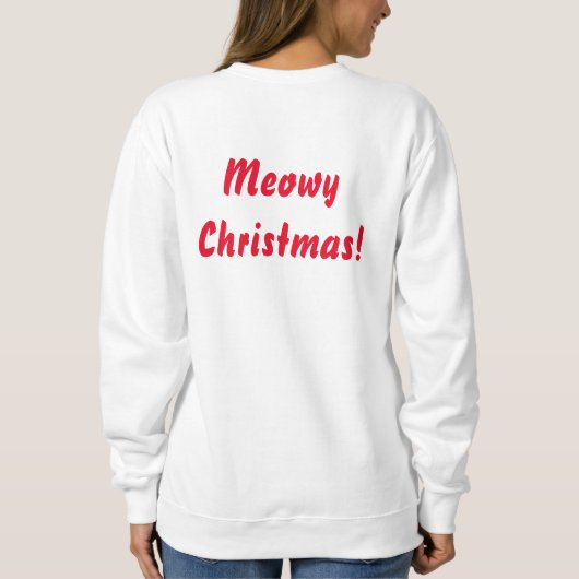 Weihnachtslicht Niedlich Tuxedo Chat Sweatshirt (Rückseite)