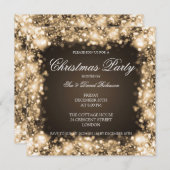 Weihnachtslicht-Party glühend Gold Einladung (Vorne/Hinten)
