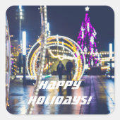 Weihnachtslicht Quadratischer Aufkleber (Vorderseite)