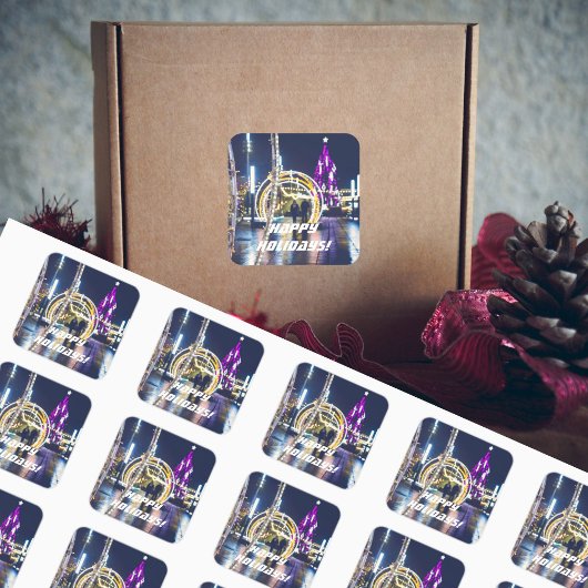 Weihnachtslicht Quadratischer Aufkleber