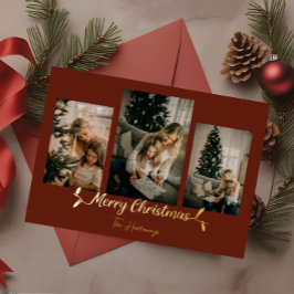 Weihnachtslicht Rot 3 Foto Folien Feiertagskarte