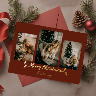 Weihnachtslicht Rot 3 Foto Folien Feiertagskarte