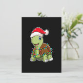 Weihnachtslicht Schildkröte mit Weihnachtshut - Se Einladung (Stehend Vorderseite)