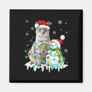 Weihnachtslicht Schneemann Ägyptisch Mau Cat Pet L Magnet