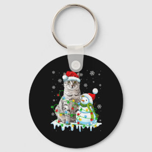 Weihnachtslicht Schneemann Ägyptisch Mau Cat Pet L Schlüsselanhänger