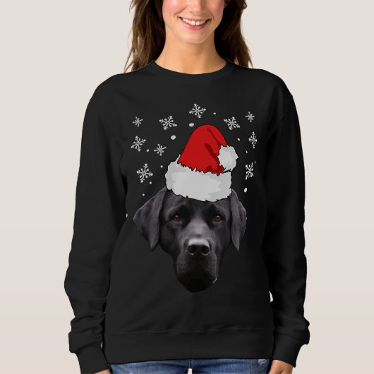Weihnachtslicht Schwarzer Labrador Retriever Hund Sweatshirt (Vorderseite)