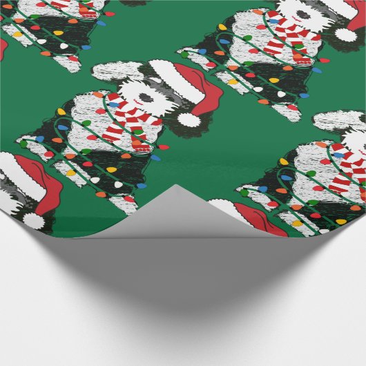 Weihnachtslicht Sheepadoodle Geschenkpapier (Ecke)