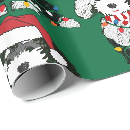 Weihnachtslicht Sheepadoodle Geschenkpapier (Rolleneckpunkt)