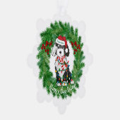 Weihnachtslicht Sheepadoodle Snowflake Ornament Karte (Rechts)