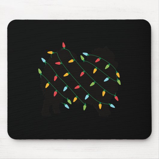 Weihnachtslicht Spitz Niedliches Geschenk für Hund Mousepad (Vorne)