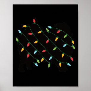 Weihnachtslicht Spitz Niedliches Geschenk für Hund Poster