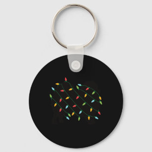 Weihnachtslicht Spitz Niedliches Geschenk für Hund Schlüsselanhänger