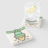 Weihnachtslicht Steinuntersetzer (Seitenansicht)