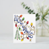 Weihnachtslicht Sterne Weihnachtsfeierliche Party Einladung (Stehend Vorderseite)