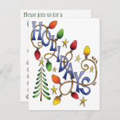 Weihnachtslicht Sterne Weihnachtsfeierliche Party  Einladung (Vorne/Hinten)