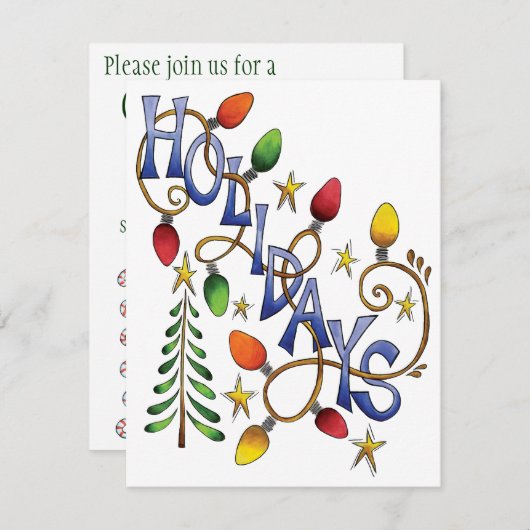 Weihnachtslicht Sterne Weihnachtsfeierliche Party Einladung (Vorne/Hinten)