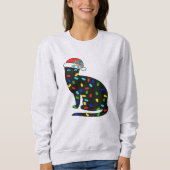 Weihnachtslicht Sweatshirt, spielerisch Katzenfarb Sweatshirt (Vorderseite)