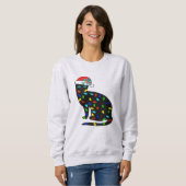 Weihnachtslicht Sweatshirt, spielerisch Katzenfarb Sweatshirt (Vorne ganz)