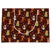 Weihnachtslicht Tiere Muster rot Große Geschenktüte (Vorderseite)