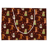 Weihnachtslicht Tiere Muster rot Große Geschenktüte (Rückseite)