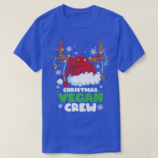 Weihnachtslicht Vegane Crew Vegetarischer Rentier  T-Shirt (Design vorne)