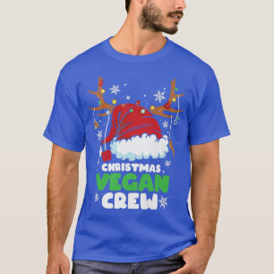Weihnachtslicht Vegane Crew Vegetarischer Rentier T-Shirt