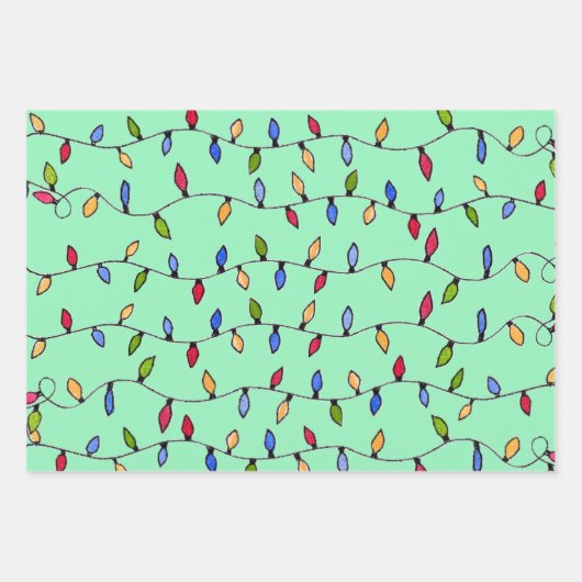 Weihnachtslicht Wasserfarbe Geschenkpapier Set (Vorderseite 2)