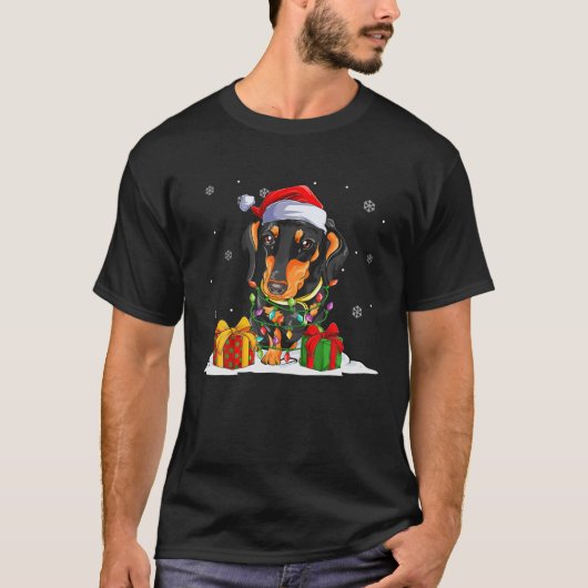 Weihnachtslicht Weihnachten Dackel Sweater Xmas Hu T-Shirt (Vorderseite)