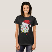 Weihnachtslicht Weihnachtsmannmütze Golf Ball Funn T-Shirt (Vorne ganz)