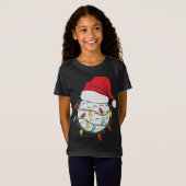 Weihnachtslicht Weihnachtsmannmütze Golf Ball Funn T-Shirt (Vorne ganz)