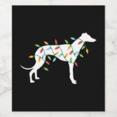 Weihnachtslicht Windhund zu niedlichen Geschenke H Weinetikett (Einzelnes Label)