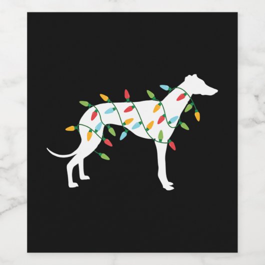 Weihnachtslicht Windhund zu niedlichen Geschenke H Weinetikett (Einzelnes Label)