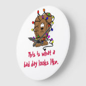 Weihnachtslicht Witze Funny Dog Urlaub Lichter Große Wanduhr (Winkel)