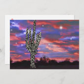 Weihnachtslicht Wüste Saguaro Cactus Einladung (Vorne/Hinten)