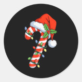 Weihnachtslicht Zuckerrohr Santa Xmas Kinder Klein Runder Aufkleber (Vorderseite)