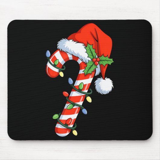 Weihnachtslicht Zuckerstange Santa Weihnachten Kin Mousepad (Vorne)