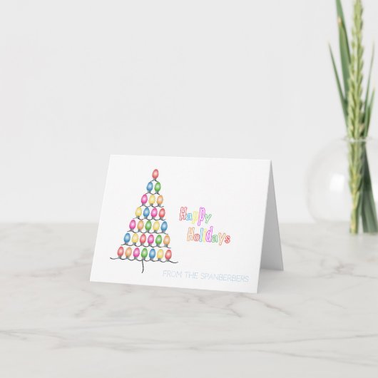 Weihnachtslichtbaum Personalisiert Dankeskarte (Vorderseite)