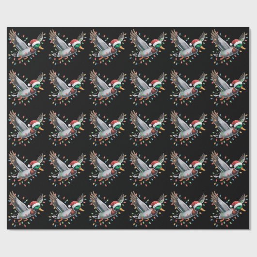 WeihnachtsLICHTE der Flying Santa Duck Jägersaison Geschenkpapier (Flach)