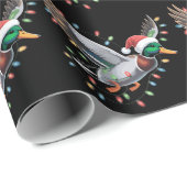 WeihnachtsLICHTE der Flying Santa Duck Jägersaison Geschenkpapier (Rolleneckpunkt)