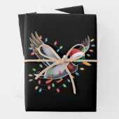 WeihnachtsLICHTE der Flying Santa Duck Jägersaison Geschenkpapier Set (Beispiel)