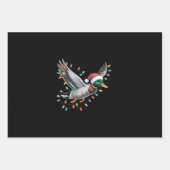 WeihnachtsLICHTE der Flying Santa Duck Jägersaison Geschenkpapier Set (Vorderseite)