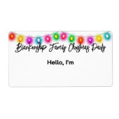 Weihnachtslichter am oberen Rand Papier-Label-Name (Vorne)