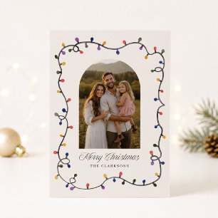 Weihnachtslichter-Bogen-Foto-Feiertagskarte Einladung