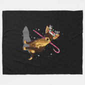 Weihnachtslichter Chihuahua Fleecedecke (Vorderseite (Horizontal))