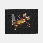 Weihnachtslichter Chihuahua Fleecedecke (Vorderseite (Horizontal))